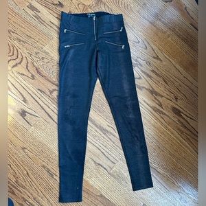 David Lerner faux leather leggings with zippers size small